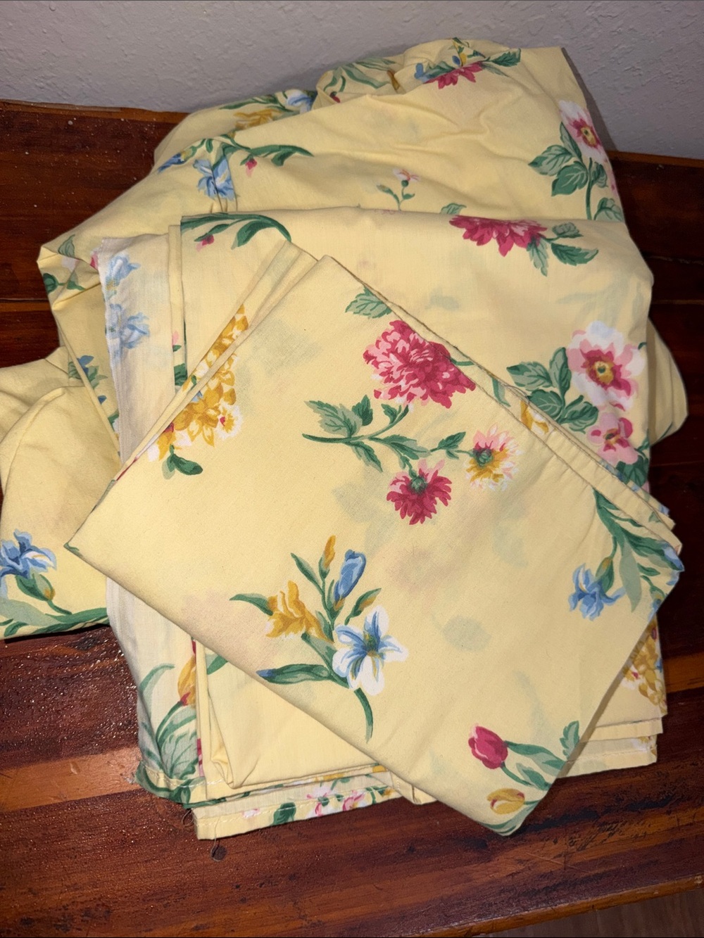 Vintage Twin Fitted Flat Sheets Pillowcase Floral cottagecore granny